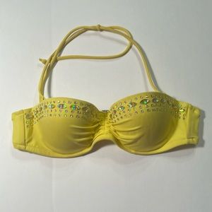 Victoria’s Secret yellow bling swim suit top.  Size 34A